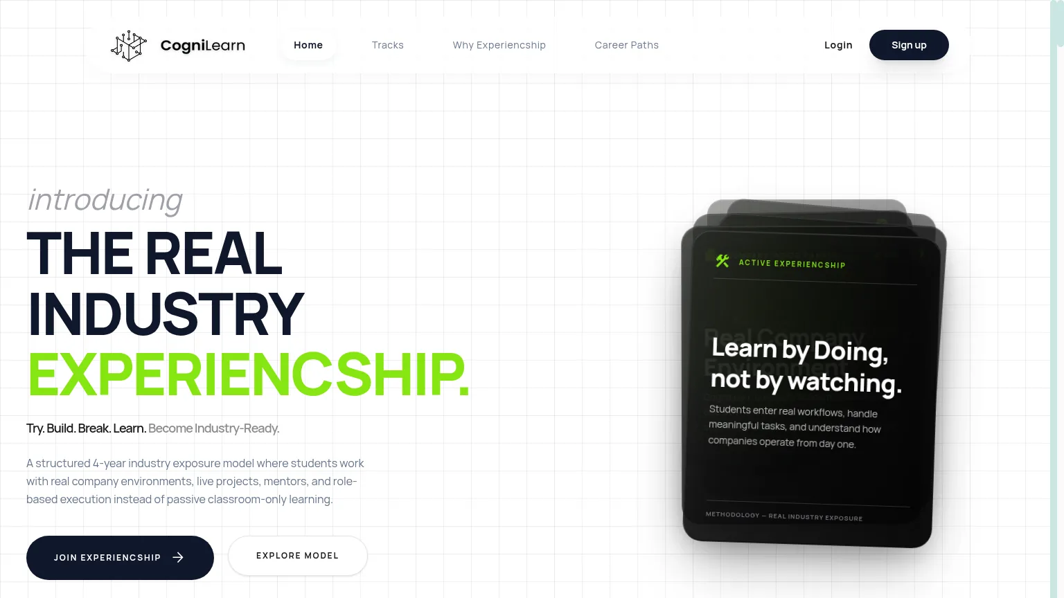 Cognilearn — live homepage hero
